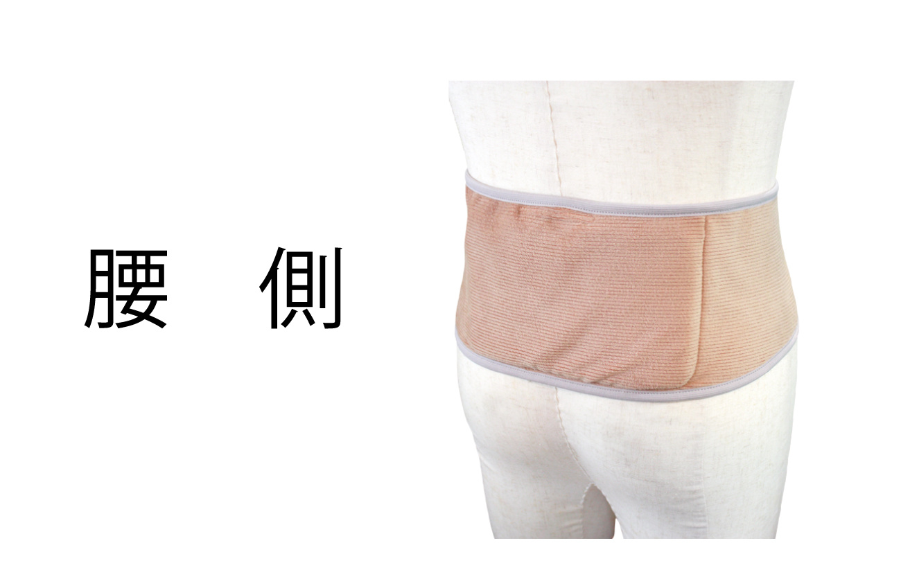 ホットリュック腰用の着用例（腰 側）