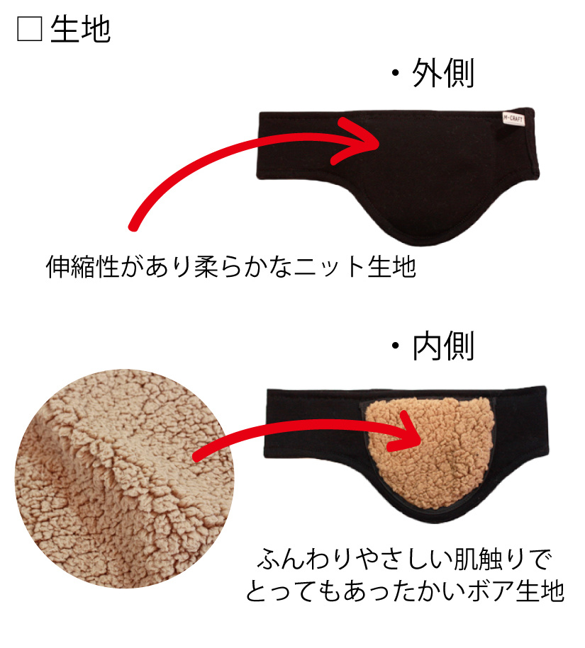 耳暖房の生地詳細