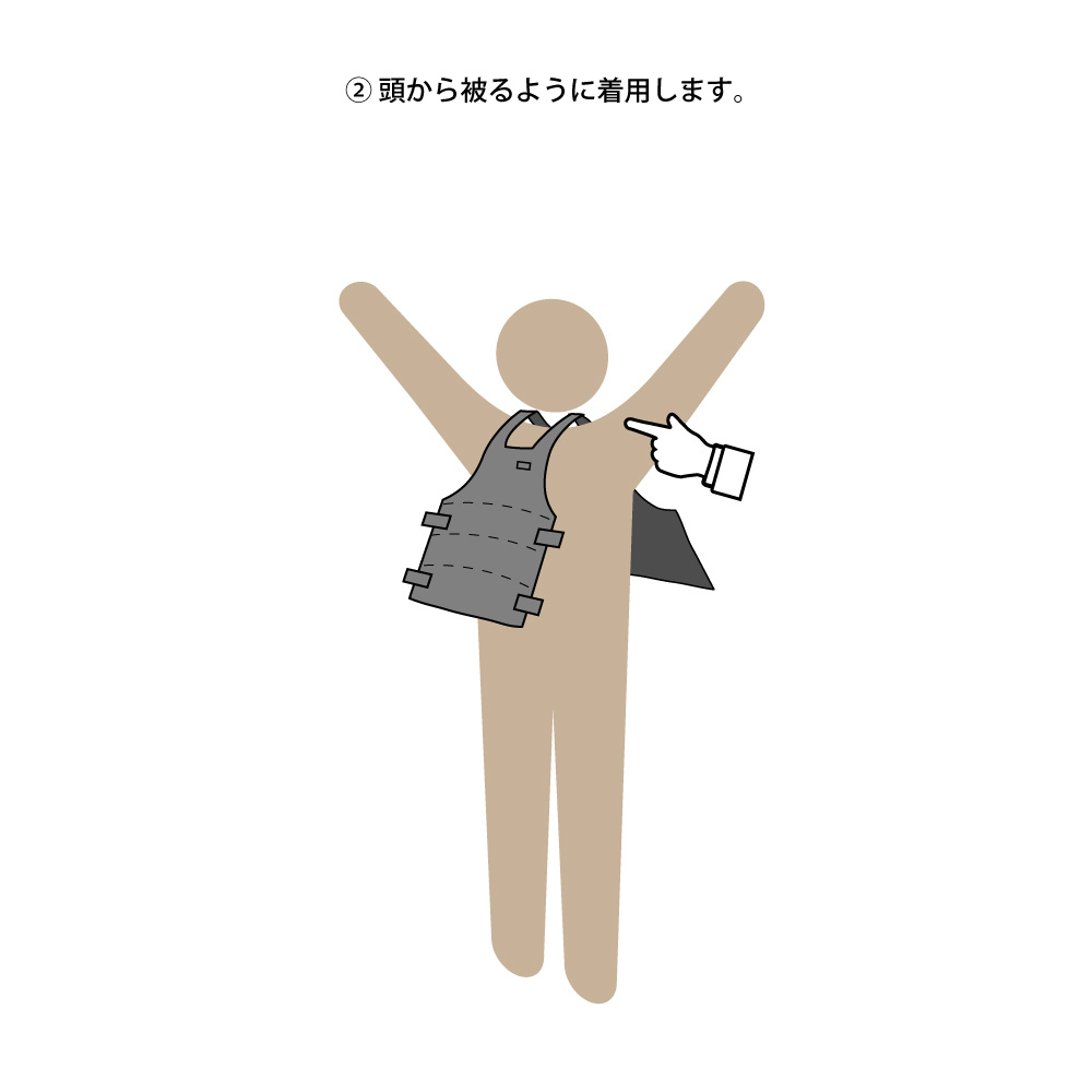 防暖チョッキの着脱方法２