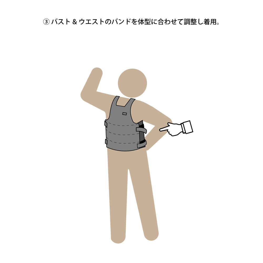 防暖チョッキの着脱方法３