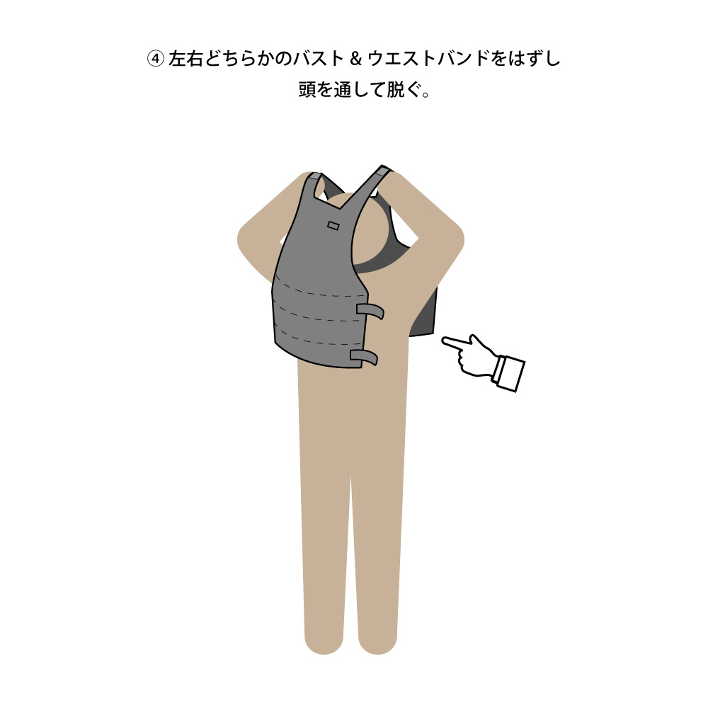 防暖チョッキの着脱方法４