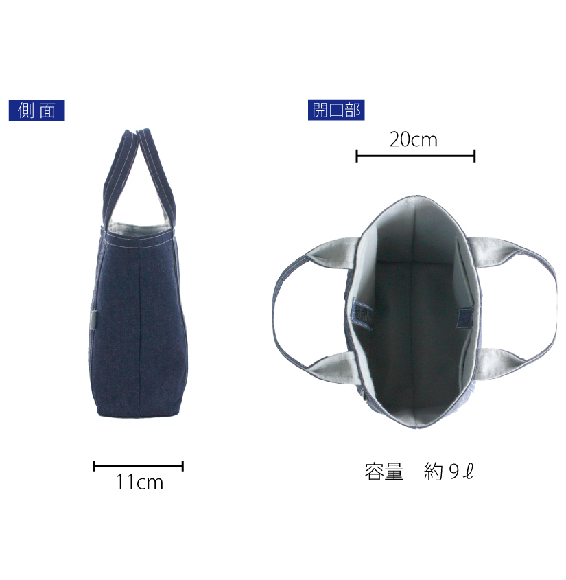 ハンディートート側面・開口部